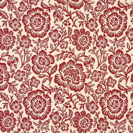Designer Fabrics 54 in. Wide Red And Beige Floral Matelasse Reversible Upholstery Fabric F408